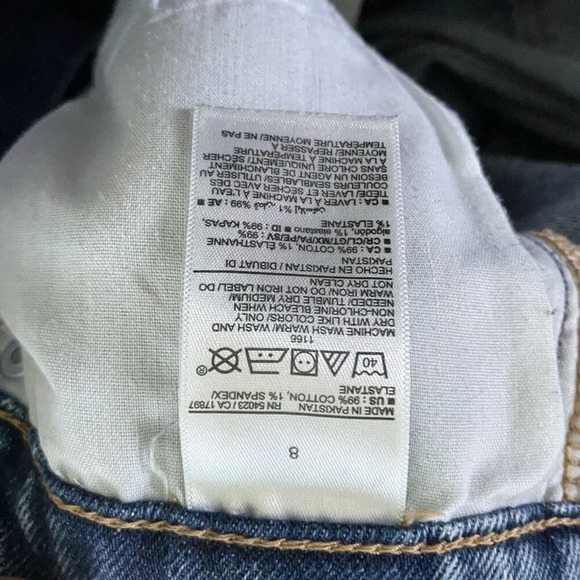 Old Navy Sky Hi Rita Straight Leg Distressed Jeans Womens  8 - Picture 6 of 6